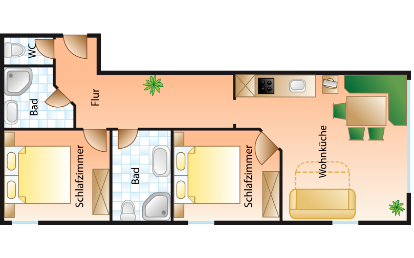 Grundriss Appartement Typ D