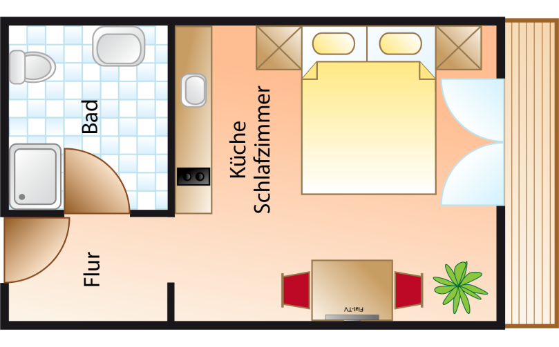 Grundriss Appartement Typ E+