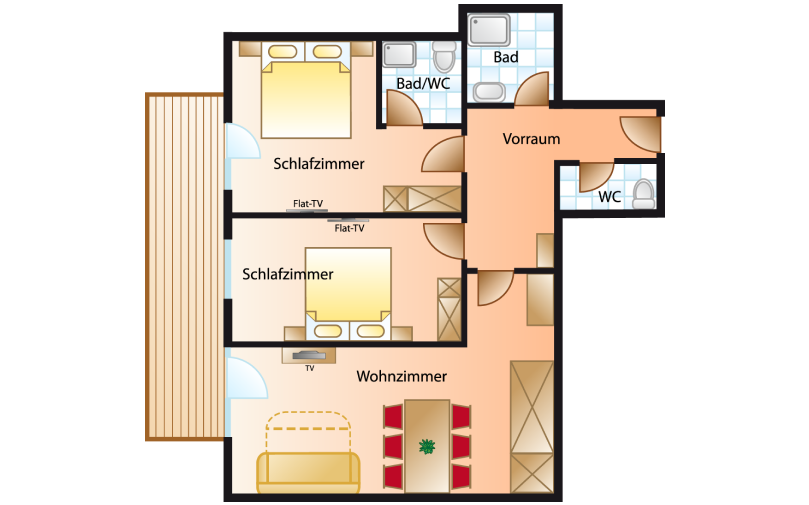 Grundriss Appartement Typ D