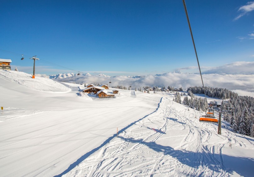 Blick auf die Skipiste in Flachau, Ski amadé © Flachau Tourismus
